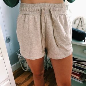 H and M tan soft shorts.